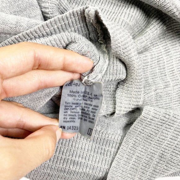 Christian Dior Sweater Mens Gray V Neck Orion Acrylic Size Large Knit USA - Picture 7 of 7